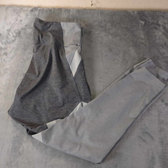 Old Navey Women 2X Go-Dry Plus Size Workout Grey Colorblock Gym Modest Leggings - Picture 5 of 8